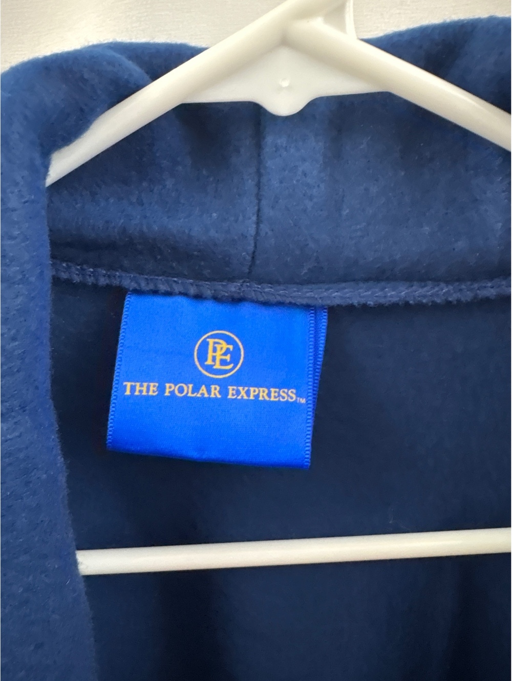 The Polar Express Adult Large Blue Fleece Robe Logo Navy Blue NWT New With Tags - Picture 3 of 8